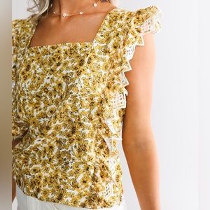 Gimmicks/Buckle Sleeveless Women Top blouse Smoked Square Neck Back‎ Tie.B47